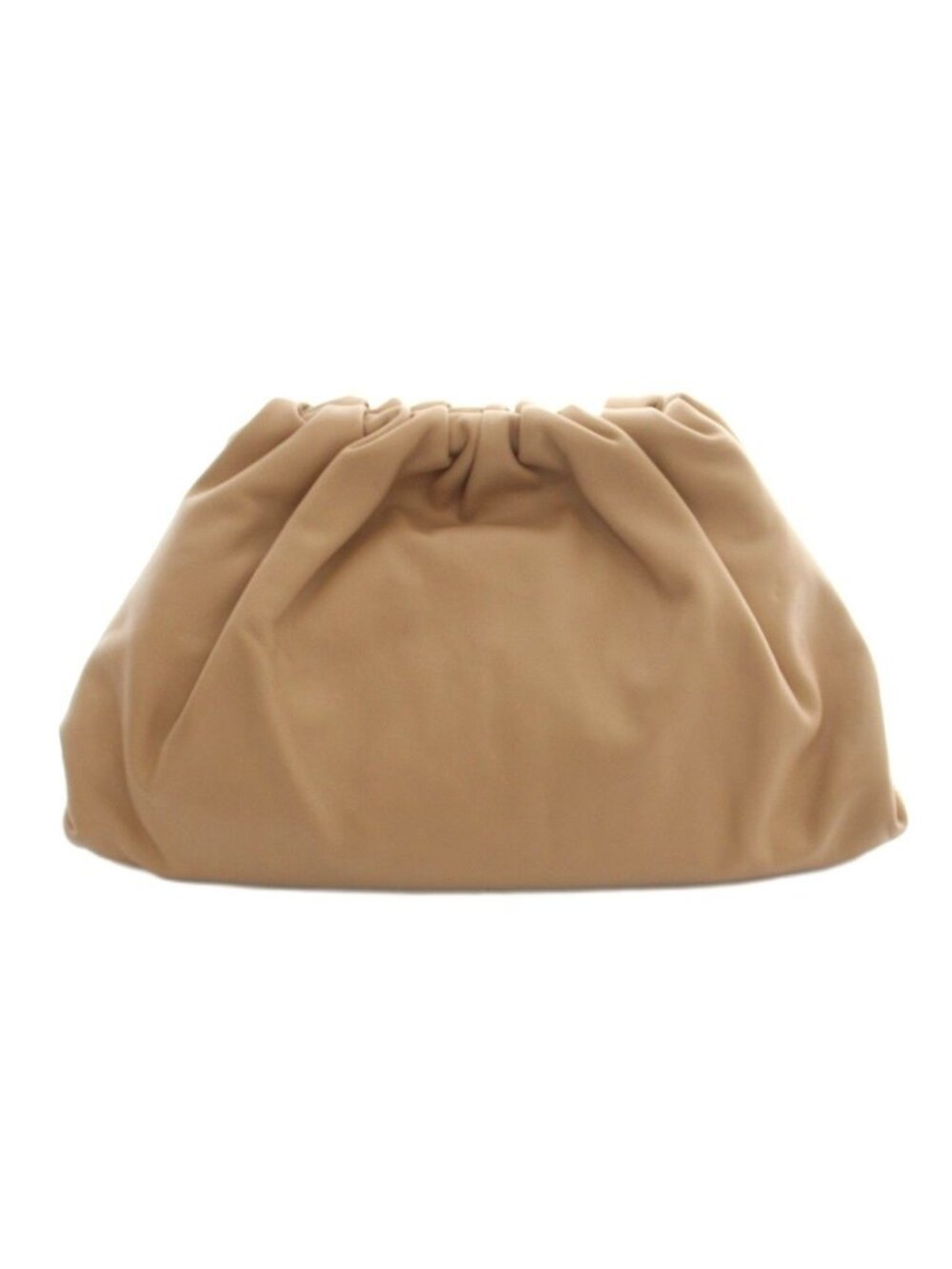 Bottega Veneta the Pouch Clutch Leather Solid Beige